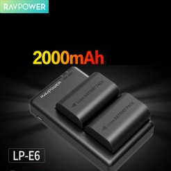 Bộ pin sạc Ravpower LP-E6 cho máy ảnh Canon 268