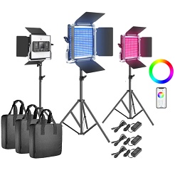 Bộ 3 đèn led quay phim chụp ảnh Neewer 660 RGB 2047