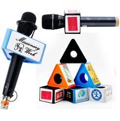 Logo cho micro phỏng vấn hình chữ nhật, tam giác 7792