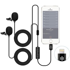 Mic thu âm đôi cho điện thoại iphone cổng Lightning VM60 5226