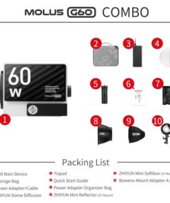 Den Led Zhiyun Molus G60 Bi Color Combo 6