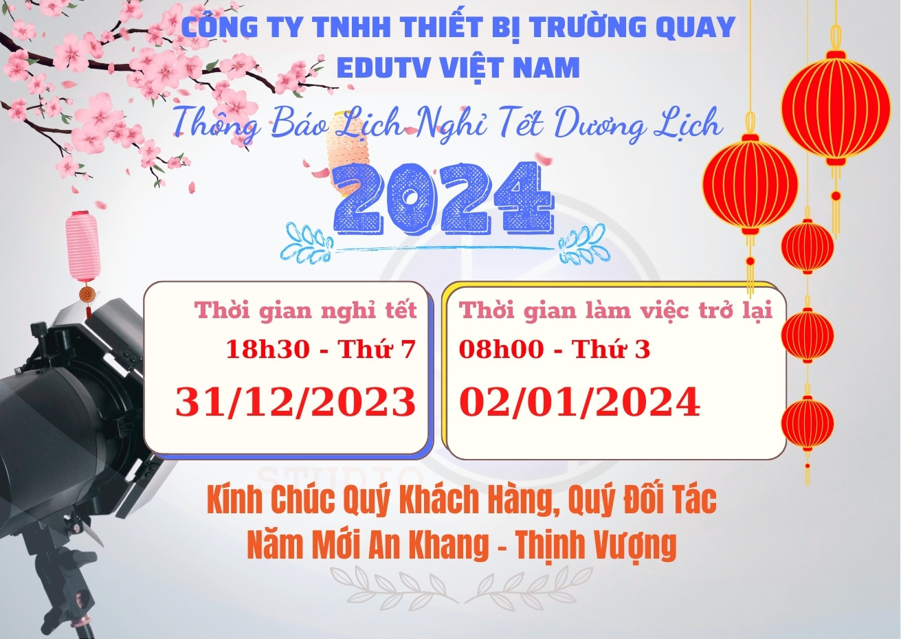 Hl Studio Nghỉ Tết Dương Lịch 2024