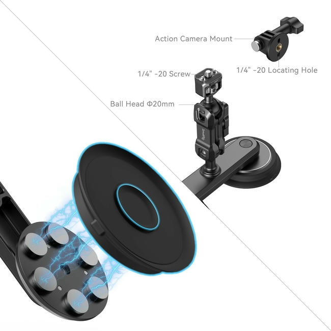 Smallrig Dual Magnetic Suction Cup Mount Action Camera Kit 4467 2