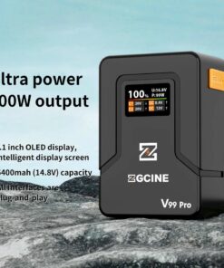 Pin ZG-V99Pro V-Mount Zgcine với sạc nhanh PD100W, thêm cổng và màn hình thông minh thời gian thực (màu đen) 28742