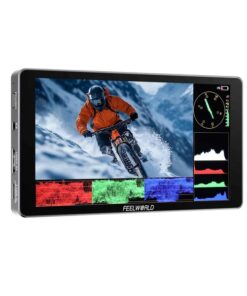 FEELWORLD P6XL 6 inch, màn hình cảm ứng nhôm cho máy ảnh DSLR, độ phân giải 4K, cổng HDMI, độ sáng cao 1200nit, pin hợp nhất. 31001