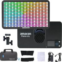 Aputure Amaran Pano 60c Kit RGBWW, Bộ đèn LED video điều chỉnh màu từ 2300K đến 10000K, kèm softbox mềm mại. Den Led Amaran Pano 60c Kit Charcoal Cct 2300k 10000k 01