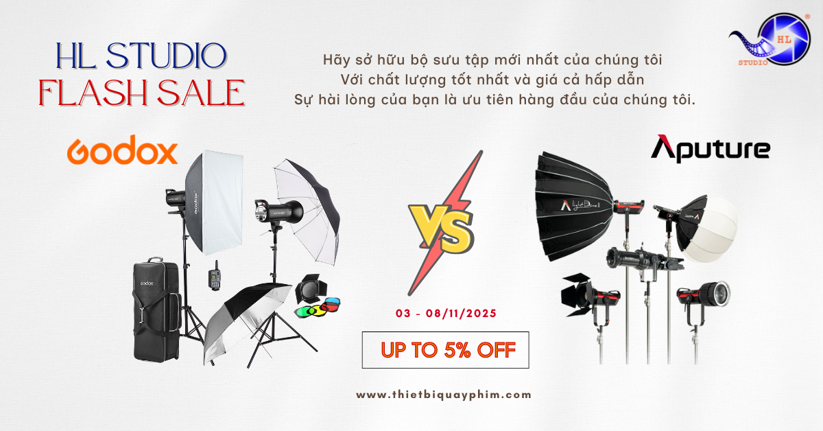 Godox Vs Aputure – Ưu Đãi Tháng 11/2025 – HL Studio Giảm 5% Cho Tất Cả Sản Phẩm