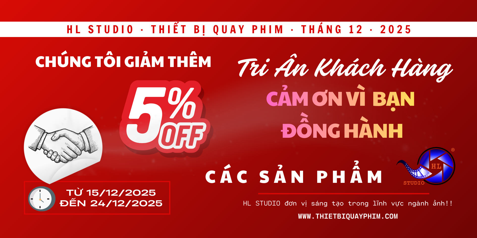 Tri Ân Khách Hàng 2025 – Ưu Đãi Lớn Từ HL Studio Tháng 12