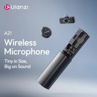Ulanzi A21 Micro không dây, thu âm 360°, phạm vi 100m, tần số 2.4GHz, độ nhạy 58dB, dùng cho điện thoại, camera hành động, studio, vlog và livestream. Ulanzi A21 Micro Thu Am Khong Day Da Nang A053 A054 01 Hlstudio