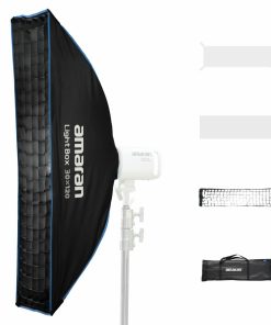 Amaran Light Box 30120 Softbox, hộp đèn mềm hình chữ nhật hẹp, gập gọn, lắp nhanh một lần nhấn, gắn Bowens cho amaran 60/100/150c/200/300c (kích thước 30x120). 38238