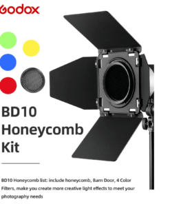 GODOX BD-10 – Barn Door đi kèm lưới tổ ong và bộ lọc gel gồm 4 màu, tương thích với AD300Pro và AD300Pro II. 39800