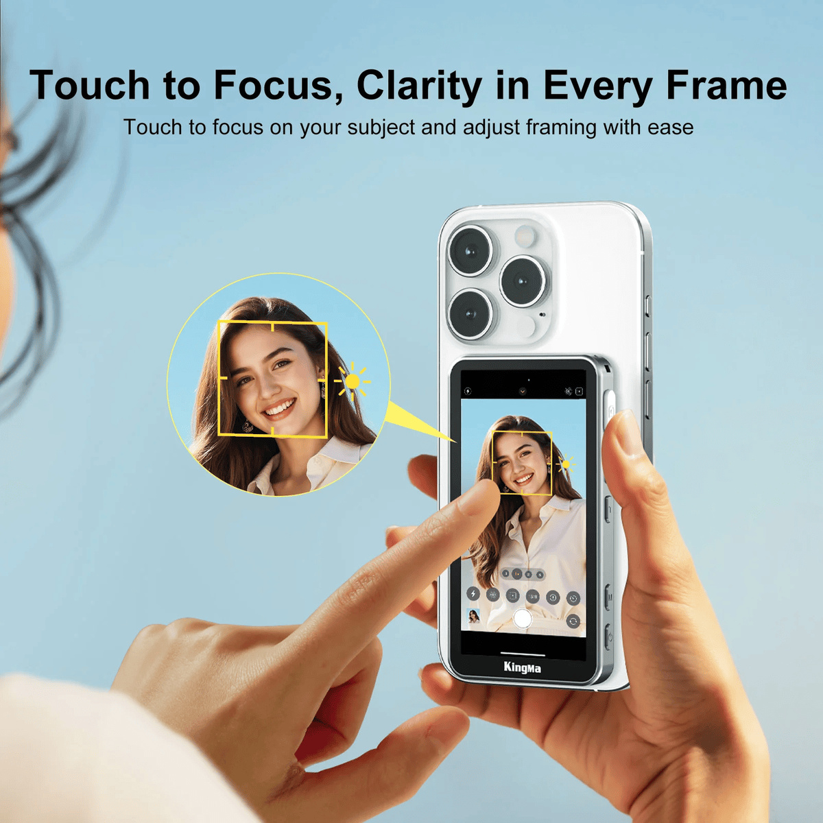 Man Hinh Kingma Ph02 Ultra Magsafe Vlog Selfie Monitor Touch Screen 4inch 03 Hlstudio