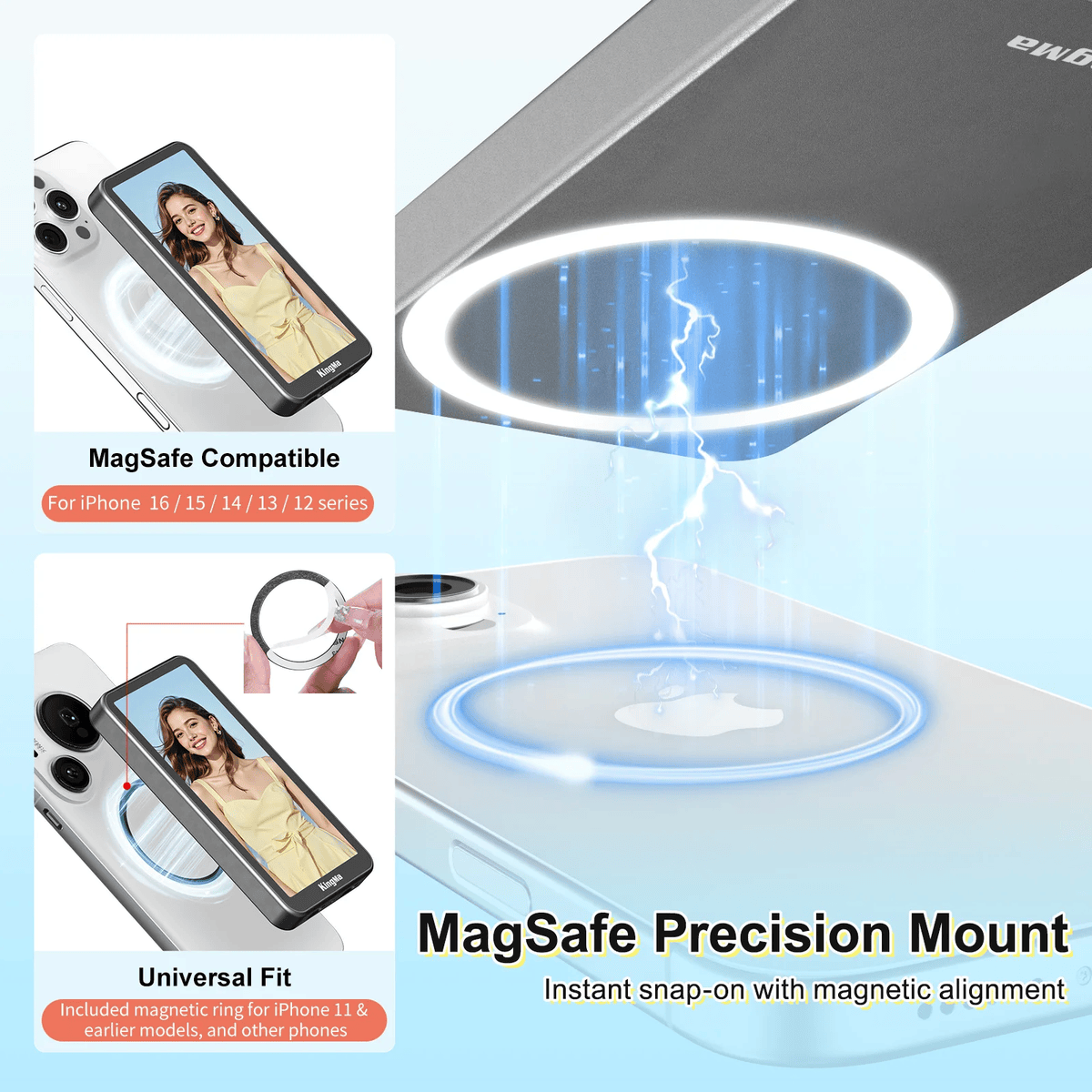 Man Hinh Kingma Ph02 Ultra Magsafe Vlog Selfie Monitor Touch Screen 4inch 05 Hlstudio