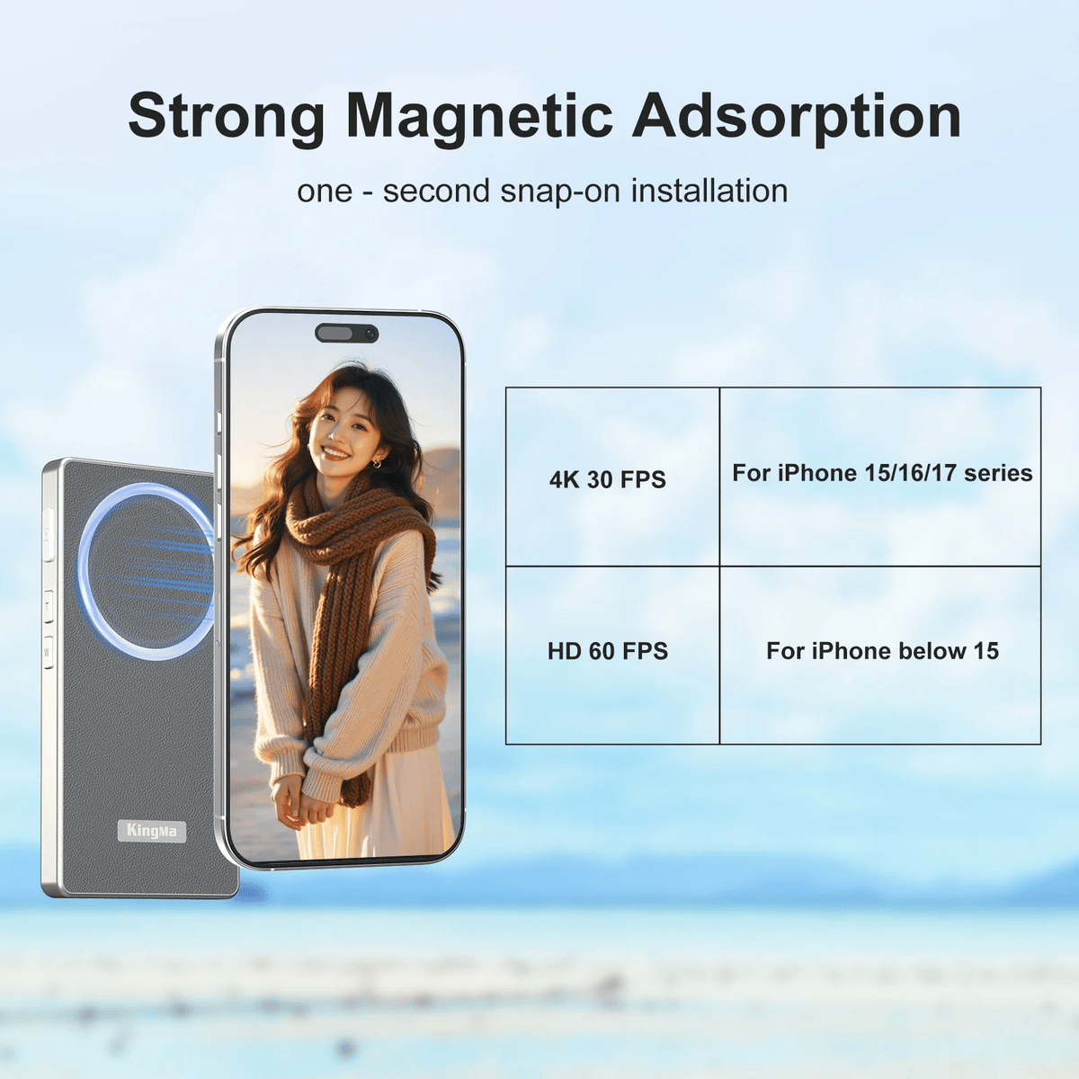 Man Hinh Kingma Ph06 Ultra Magsafe Vlog Selfie Monitor Touch Screen 5inch 7 Hlstudio