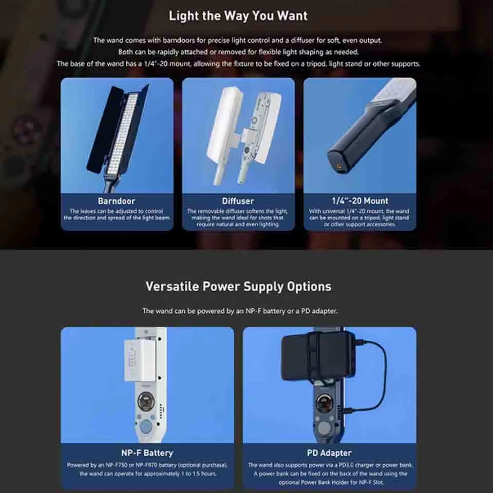 Den Led Cam Tay Nanlite Wand 30w Rgbw 6 Hlstudio