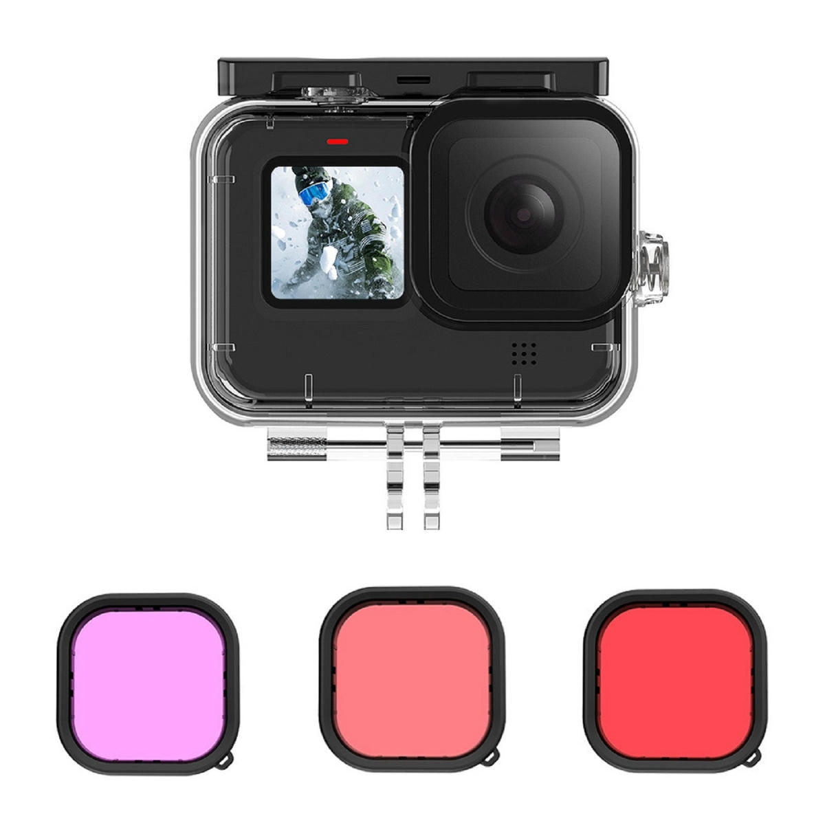 Telesin Gp Wtp 904 Vo Chong Nuoc Kem Theo Kinh Loc Tim Do Do Tuoi Cho Gopro Hero 13 12 11 10 9 03 Hlstudio