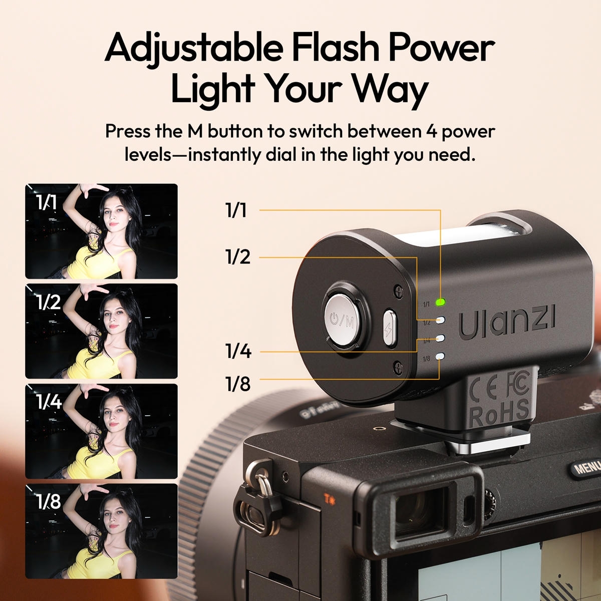 Ulanzi Kl01 Den Flash Mini Cho May Anh Tich Hop Filter Loc Mau L312 05 Hlstudio