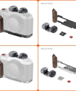 SmallRig 5260/5261 – Khung gỗ kèm đế chữ L cho FUJIFILM X-M5 (Đen/Bạc) 43234