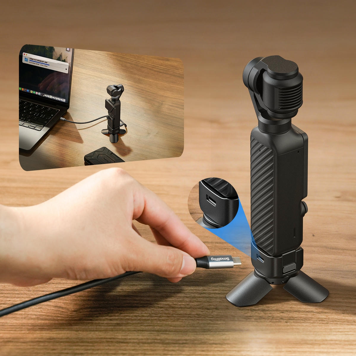 Smallrig 6361 Chan May Mini Thao Lap Nhanh Voi Cong Usb C Cho Dji Pocket 4P 4 3 8 Hlstudio